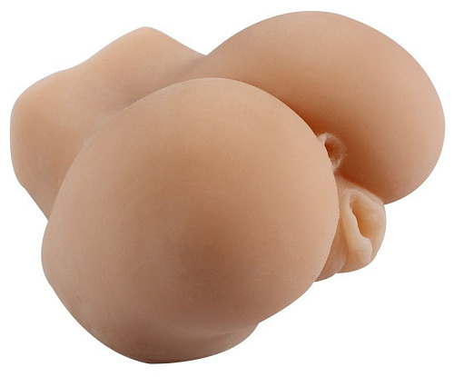 Вибровагина телесного цвета с двумя любовными отверстиями Xise Emily XS-MA50001-S