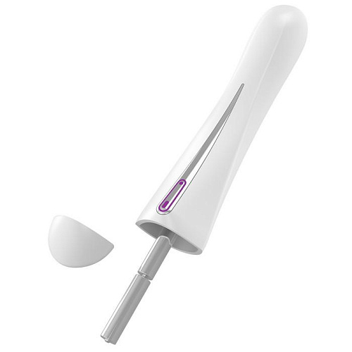 Белый вибромассажёр OVO F9 WHITE (21 см)