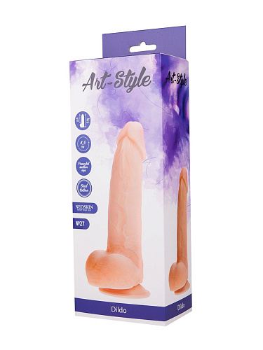 Телесный фаллоимитатор с мошонкой на присоске LOVETOY (А-Полимер) ART-Style №27 012807 (20,5 см)