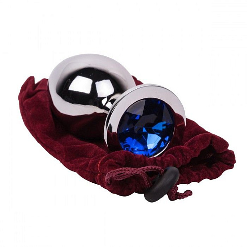 Большой стальной плаг с синим кристаллом Erotic Fantasy Blue Space EF-HM-011 (9,5 см)