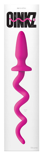 Розовая анальная пробка с хвостом-спиралью NS Novelties Oinkz NSN-0511-44