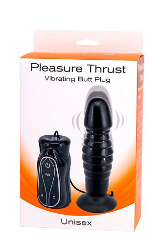 Чёрный анальный вибратор на присоске Seven Creations Pleasure Thrust C0055B1SPGACN (14 см)