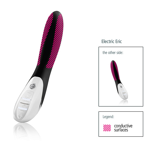 Чёрный вибратор с миостимуляцией MyStim Electric Eric 46860 (27 см)