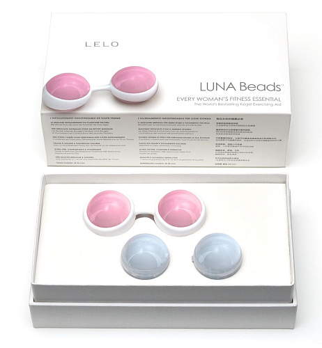 Голубые с розовым вагинальные шарики Lelo Luna Beads LEL0305