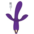 Фиолетовый вибратор с двумя отростками Bior toys ST-40155-5