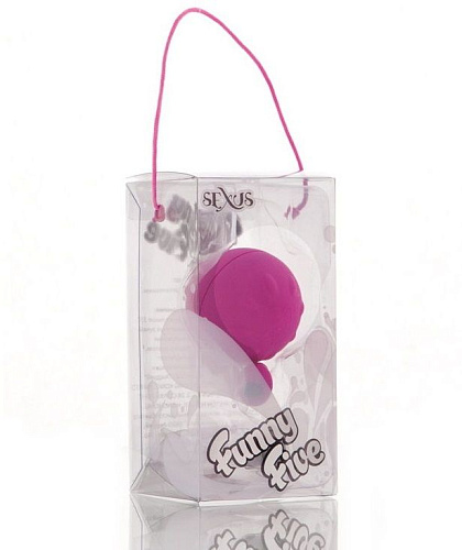 Фиолетовый виброшарик с выносным пультом-кнопкой Sexus Funny Five 931004-4