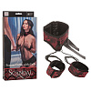 Красно-чёрный ошейник с манжетами California Exotic Novelties Scandal Posture Collar with Cuffs SE-2712-13-3