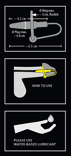 Стальной уретральный плаг с фиолетовым силиконовым кольцом под головку Orion Penis Plug 0517704