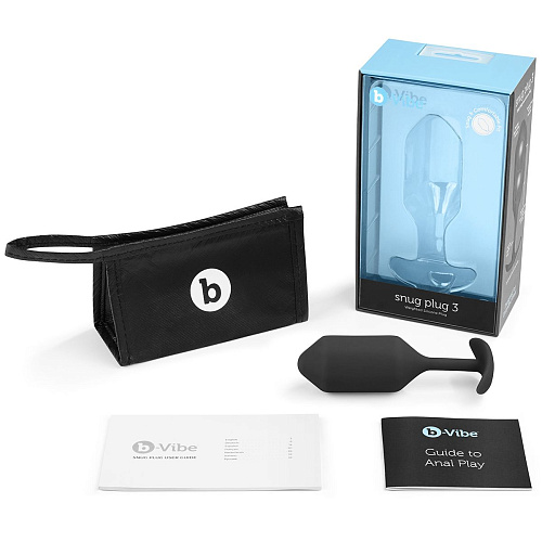 Чёрная пробка для ношения b-Vibe Snug Plug 3 BV-009-BLK (12,7 см)