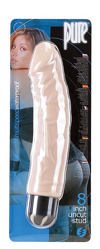 Водонепроницаемый рельефный вибромассажёр телесного цвета Seven Creations PURE STUD FLESH 06-169LFLSC (20,3 см)