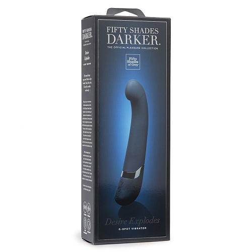 Вибратор тёмно-синего цвета для G-стимуляции Fifty Shades of Grey Desire Explodes USB Rechargeable G-Spot Vibrator FS-63944 (25,4 см)