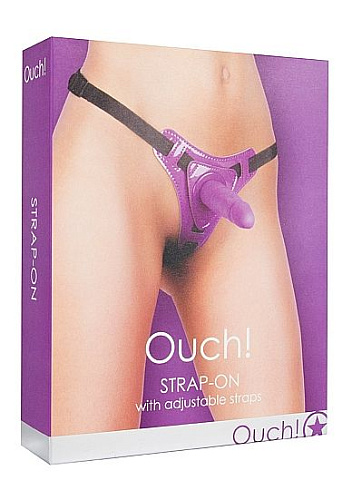 Фиолетовый страпон Shots Media BV Strap-On Purple OU049PUR (11 см)