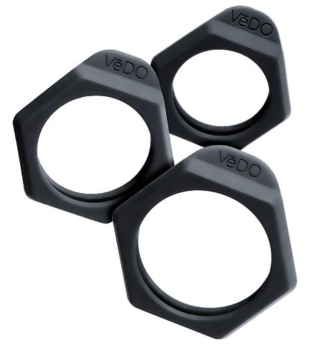 Набор из 3 чёрных насадок-колец VeDO Bolt 05357370000