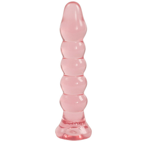 Анальная ёлочка из розового геля Doc Johnson Crystal Jellies Anal Plug Bumps 7005-02-CD (15,2 см)