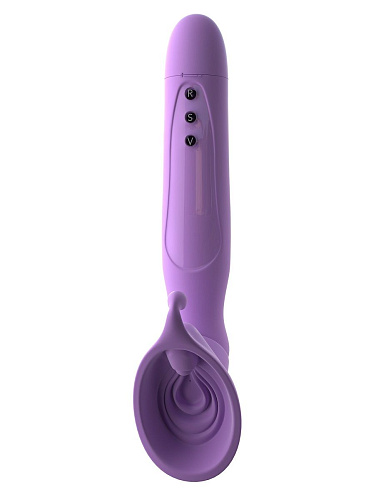 Женская вакуумная помпа сиреневого цвета с вибрацией Pipedream Vibrating Roto Suck-Her PD4925-12
