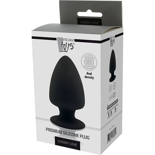Чёрная анальная пробка Dream Toys PREMIUM SILICONE PLUG M 21602 (11 см)
