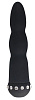 Чёрный вибратор со стразами Howells WAVY WAND 91018Black (14 см)