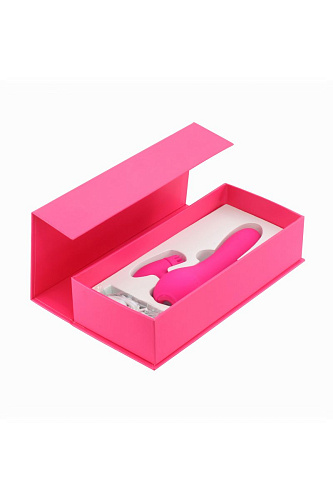 Розовый вибратор с клиторальным стимулятором Tokio Design Kawaii Daisuki 3 TD-1411 (15,2 см)