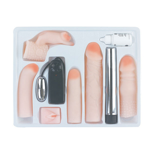 Вибронабор из вибромассажёра с насадками и вибратором-яичком Baile BW-012003R