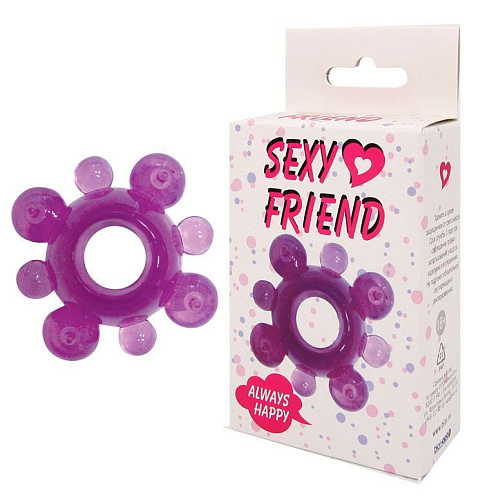 Фиолетовое эрекционное кольцо Bior toys Sexy Friend SF-70121