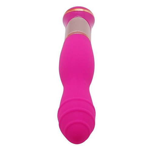 Ярко-розовый вибратор с ротацией Howells ECSTASY Deluxe Rippled Vibe 173806pink (20 см)