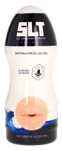 Телесный мастурбатор-ротик с эффектом смазки Shots Media BV Deluxe Oral SLT007FLE