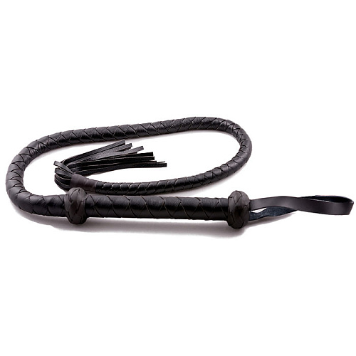 Чёрный кнут из искусственной кожи Erotic Fantasy Total Leatherette Whip EFW031 (110 см)