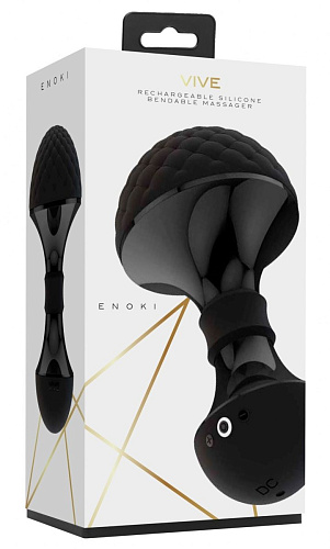 Чёрный универсальный вибромассажёр Shots Media BV Enoki VIVE025BLK