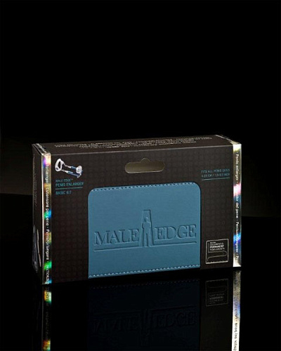 Устройство для увеличения пениса голубого цвета Male Edge Basic 200