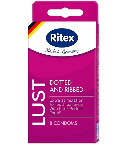 Рифленые презервативы с пупырышками RITEX LUST №8 (8 шт)