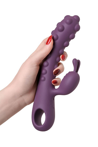 Фиолетовый вибромассажёр с бугорками KOKOS SMON №1 SMON-01-VIOLET (21,5 см)