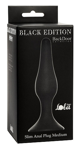Чёрная анальная пробка Lola toys Slim Anal Plug Medium 4206-01Lola (11,5 см)
