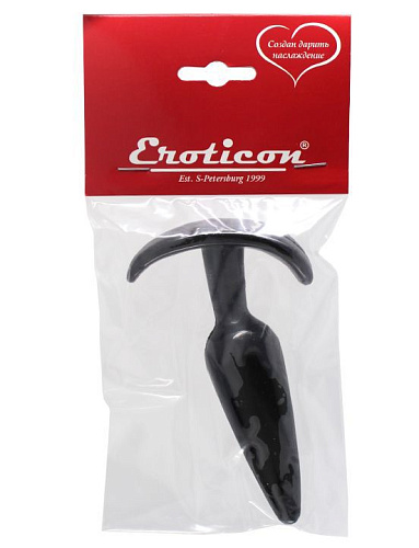 Чёрная анальная пробка для ношения Eroticon 31036 (12 см)