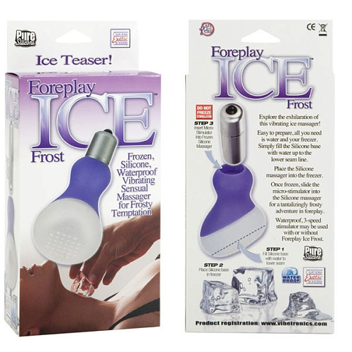 Вибромассажёр с замораживающейся насадкой фиолетового цвета California Exotic Novelties Foreplay Ice Frost Massagers SE-2076-20-3