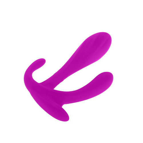 Силиконовый тройной стимулятор лилового цвета Baile Edgar BI-014286