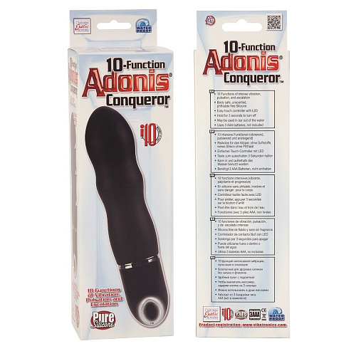 Чёрный вибромассажёр California Exotic Novelties 10-Function Adonis Conqueror SE-0415-20-3 (19 см)