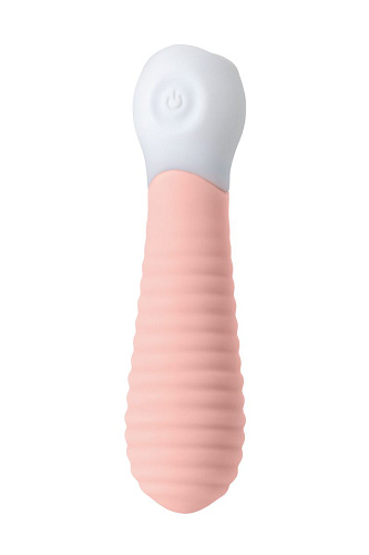 Нежно-розовый мини-вибратор с ребрами S-HANDE MINI 2 SHD-050-2P (11,8 см)