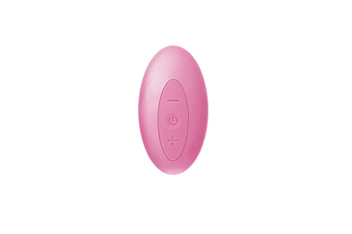 Нежно-розовый безремневой страпон с пультом ДУ Главсексмаг GSM101030 (17,5 см)