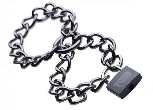Металлические цепи-оковы с замком XR Brands Locking Chain Cuffs TF2354