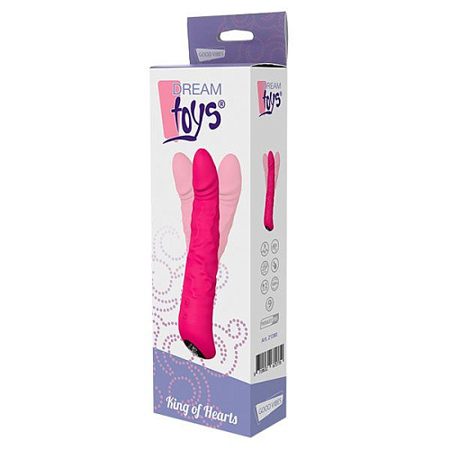 Розовый вибратор-ротатор Dream Toys KING OF HEARTS 21380 (15 см)
