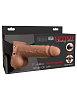 Кофейный перезаряжаемый вибрострапон Pipedream 7 Hollow Rechargeable Strap-on with Balls PD3391-22