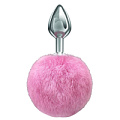 Серебристая анальная пробка с розовым пушистым хвостиком Lola toys Twinkle 4018-02lola