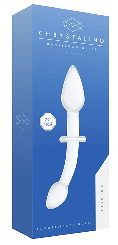 Белый двусторонний анальный стимулятор Shots Media BV Doubler CHR018WHT (18 см)