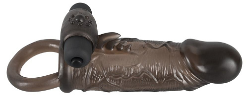 Дымчатая вибронасадка на пенис с кольцом для мошонки Orion Rebel 0586609 (16 см)