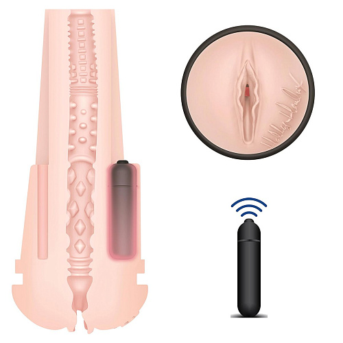 Мастурбатор-вагина телесногоо цвета с вибрацией Pornstar Pussy Holly Hendrix PSS-002