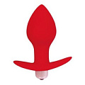 Красная коническая анальная вибровтулка с ограничителем Bior toys ST-40169-3 (8 см)