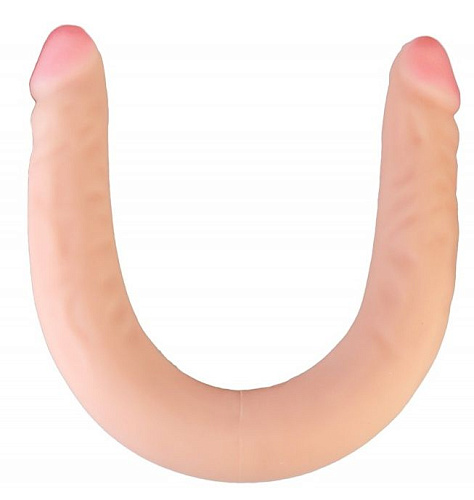 Телесный двухсторонний фаллоимитатор-реалистик Сумерки богов 3206-09 BX DD (54 см)