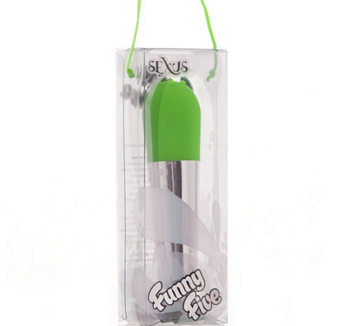 Вибратор зелёный Sexus Funny Five 931002-7 (10 см)
