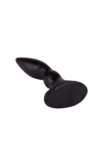 Изогнутая чёрная анальная пробка в чёрной коробке Сумерки богов №1 650-01 BX DD (10 см)