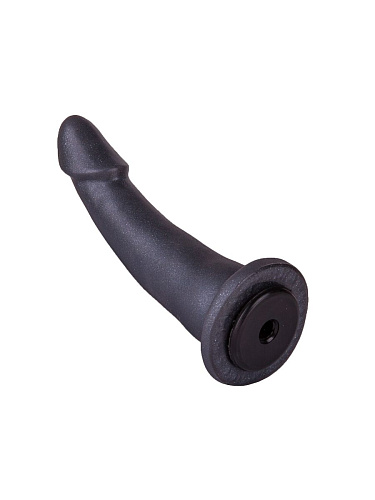 Телесный с чёрным кожаный пояс харнесс премиум класса с 3 насадками LOVETOY (А-Полимер) WOMAN LONG(S) 303903